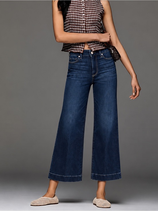 Anthropologie Denim - Anthropologie Paige Anessa Crop Wide Leg Dark Wash Jeans